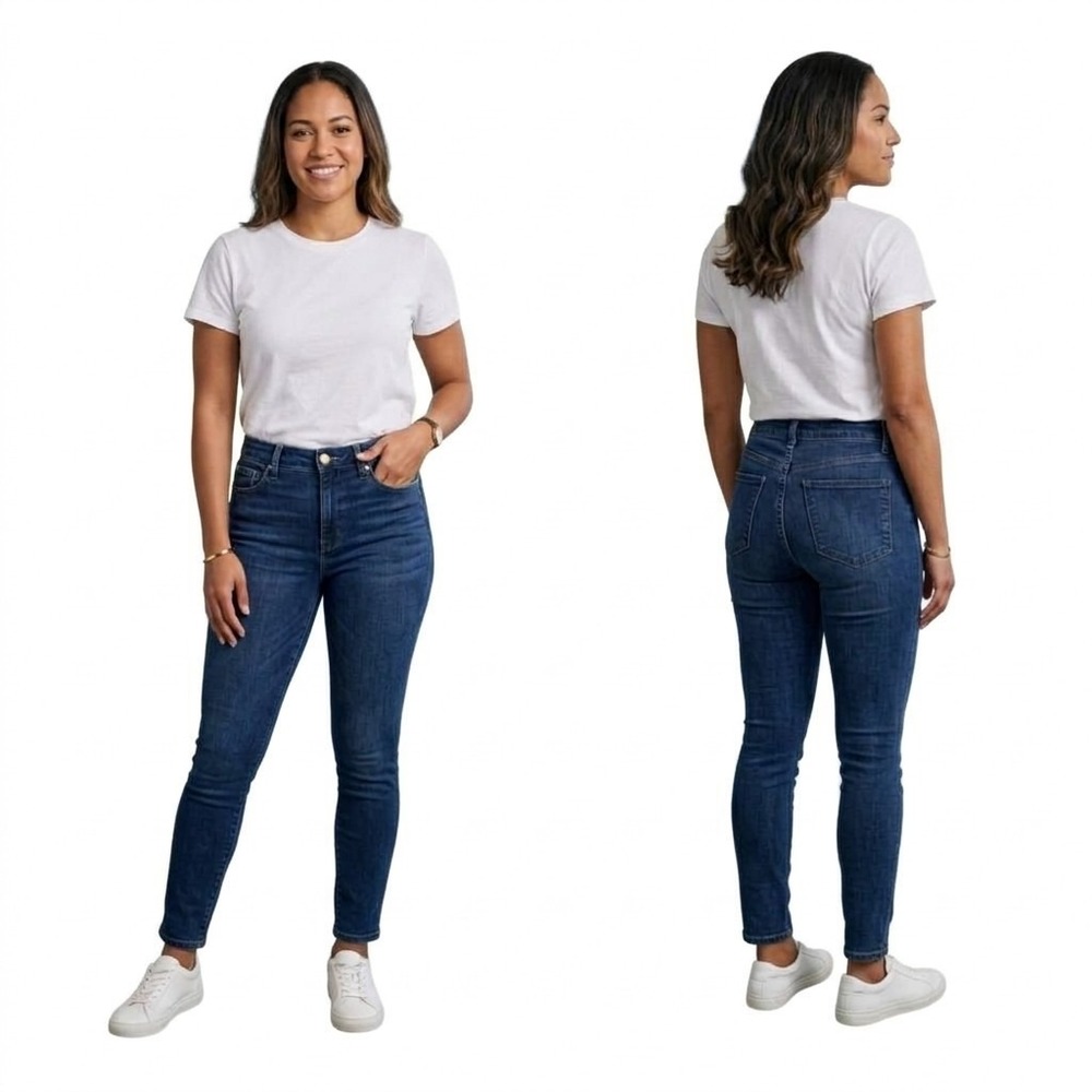 Good American Skinny Jeans Womens 8/29 Blue Denim 5-Pocket Everyday Comfort